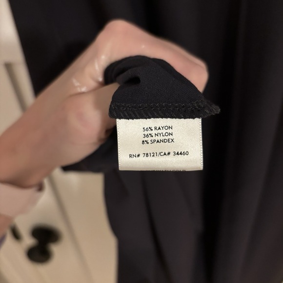 Eileen Fisher Black Crew Neck Midi Dress - Picture 5 of 6